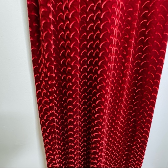 Vintage Michel Antonio Collection Burgundy Velvet Scoop Neck Maxi Dress Size 16 - Picture 4 of 14